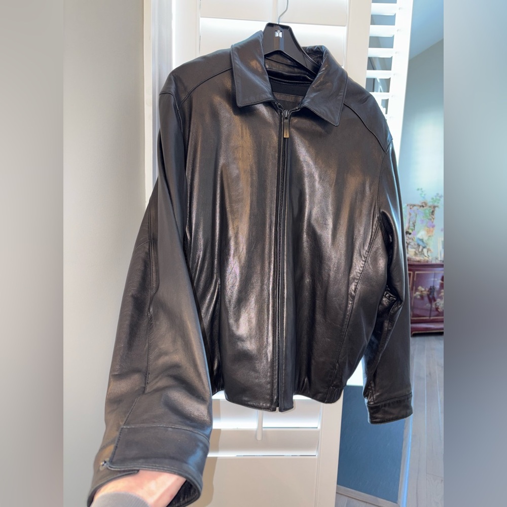 Andrew Marc vintage leather Dupont heating system mens jacket